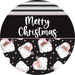 Wreath Sign Christmas Door Hanger Merry Vintage Santa Decoe-2379 For Round 18 Wood