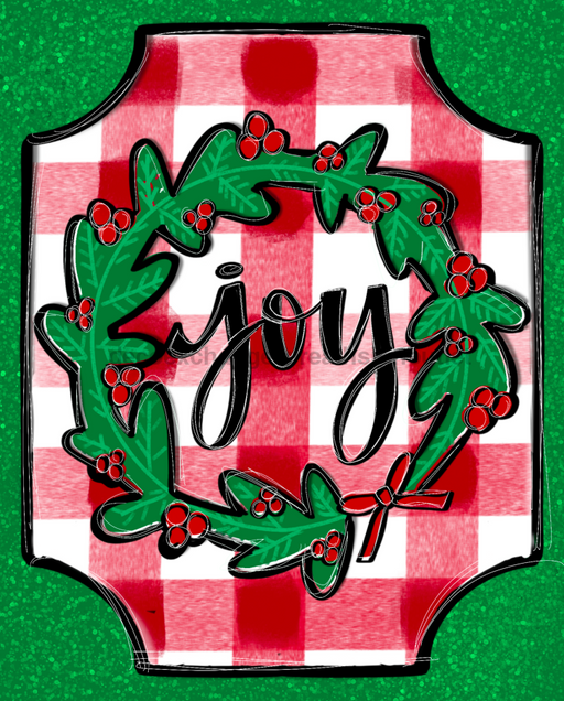 Wreath Sign, Christmas Sign, Joy Sign, 8x10",  Metal Sign, TH-014, Sign For Wreath, DecoExchange - DecoExchange