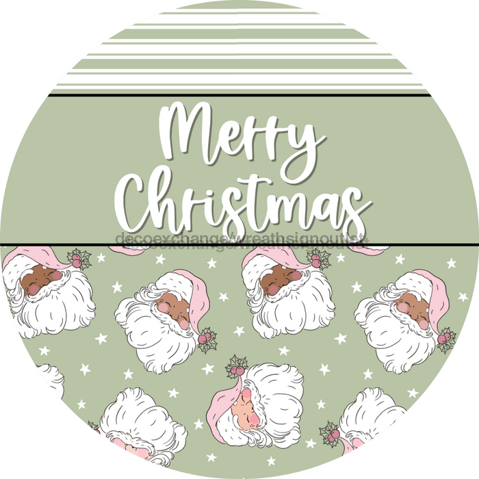 Wreath Sign Christmas Wreath Sign Merry Vintage Santa Decoe-2377 For Round 10 Metal