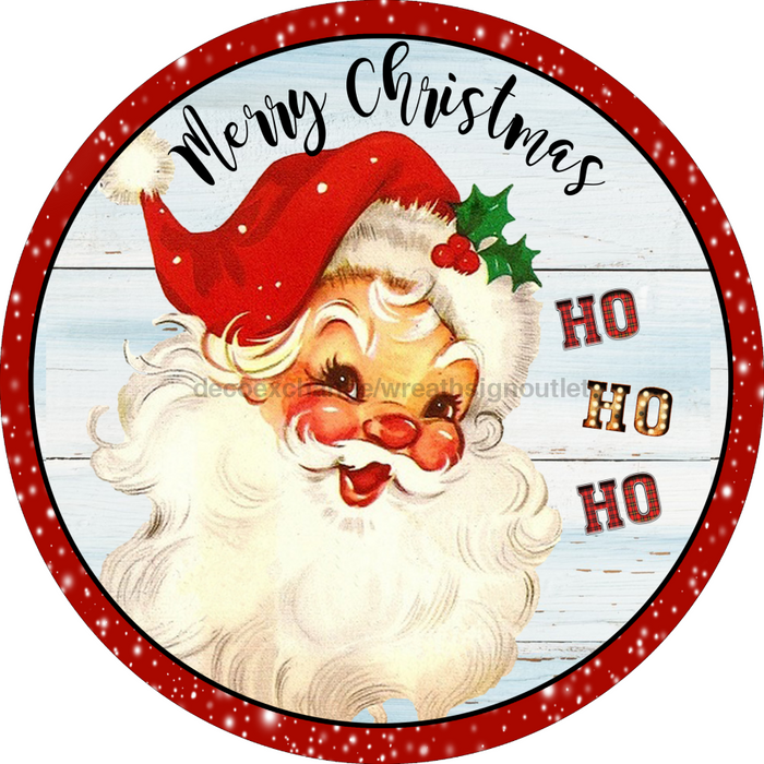 Wreath Sign, Christmas Sign, Christmas Santa, 18" Wood Round,  Sign, DECOE-120, DecoExchange, Sign For Wreath