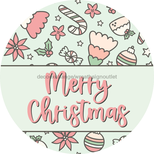 Wreath Sign Christmas Wreath Sign Vintage Candy Decoe-2389 For Round 10 Metal