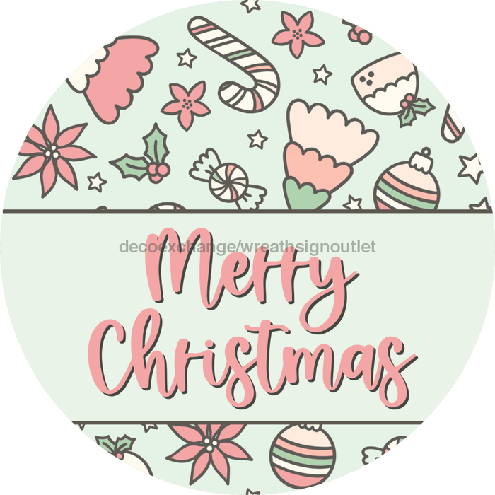 Wreath Sign Christmas Wreath Sign Vintage Candy Decoe-2389 For Round 10 Metal
