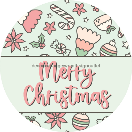 Wreath Sign Christmas Wreath Sign Vintage Candy Decoe-2389 For Round 12 metal