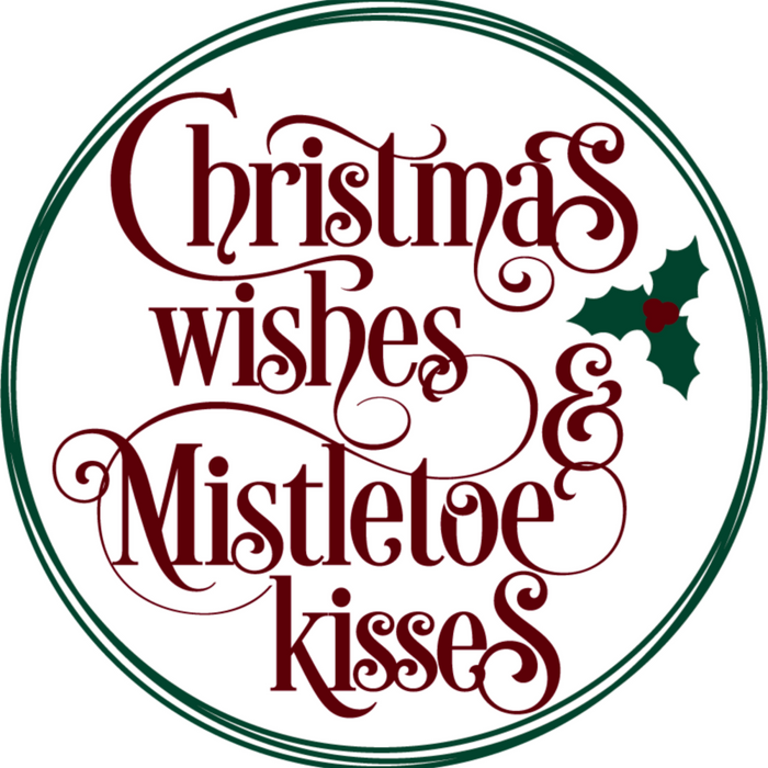 Wreath Sign, Christmas Wishes, Christmas Sign, 12" Round, Metal Sign, DECOE-566, DecoExchange, Sign For Wreath - DecoExchange