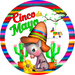 Wreath Sign, Cinco De Mayo, Donkey Sign, 10" Round Metal Sign DECOE-294, Sign For Wreath, DecoExchange - DecoExchange