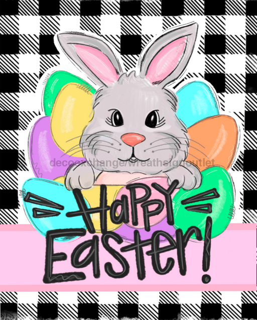 Wreath Sign, Colorful Easter Sign, Happy Easter Sign, 8"x10" Metal Sign, DECOE-945, Sign For Wreath, DecoExchange - DecoExchange