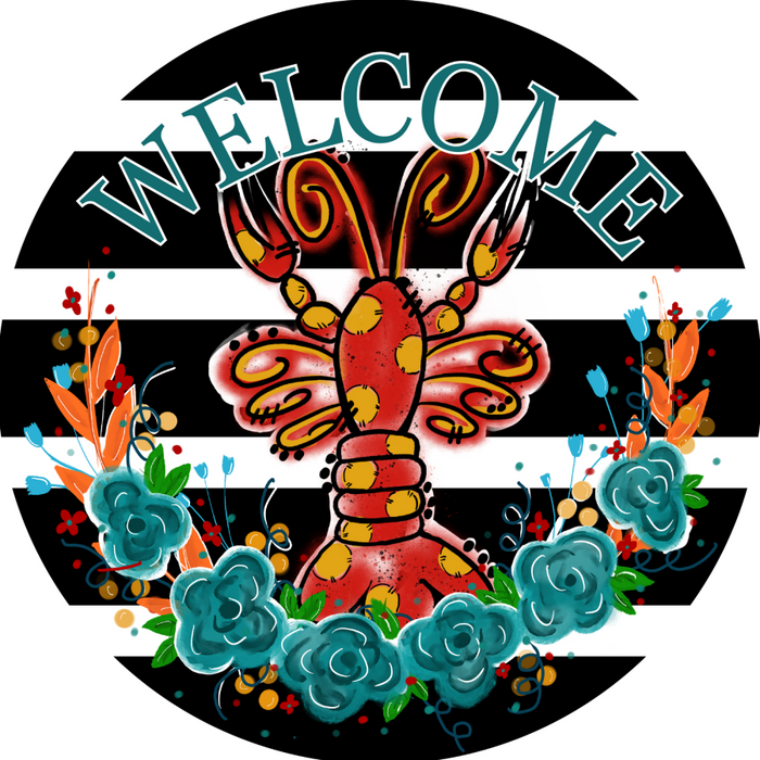 Wreath Sign, Crawfish Sign, Louisiana Sign, DECOE-1036, Sign For Wreath, DecoExchange - DecoExchange®