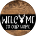 Wreath Sign Deer Welcome To Our Home Decoe-2327 For Round 10 Wood