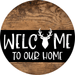 Wreath Sign Deer Welcome To Our Home Decoe-2327 For Round 12 metal