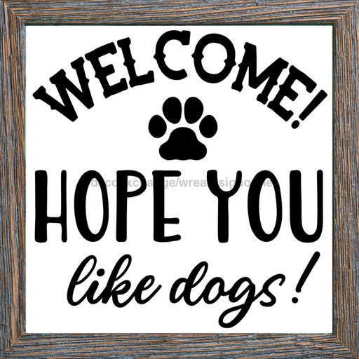 Wreath Sign, Dog Sign, 10"x10" Metal Sign, DECOE-132, Sign For Wreath, DecoExchange - DecoExchange