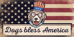 Wreath Sign, Dog Patriotic Sign, 6x12" Metal Sign, DECOE-476, DecoExchange, Sign For Wreath - DecoExchange