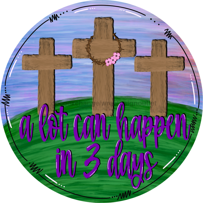 Wreath Sign, Easter Sign, Religious Easter Sign, 12" Round Metal Sign DECOE-402, Sign For Wreath, DecoExchange - DecoExchange