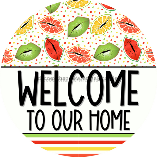 Wreath Sign Everyday Wreath Sign Lips Funny Decoe-2381 For Round 12 metal