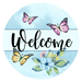 Wreath Sign, Everyday Welcome, Butterfly Sign, DECOE-1073, Sign For Wreath, DecoExchange - DecoExchange®