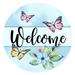 Wreath Sign, Everyday Welcome, Butterfly Sign, DECOE-1073, Sign For Wreath, DecoExchange - DecoExchange®