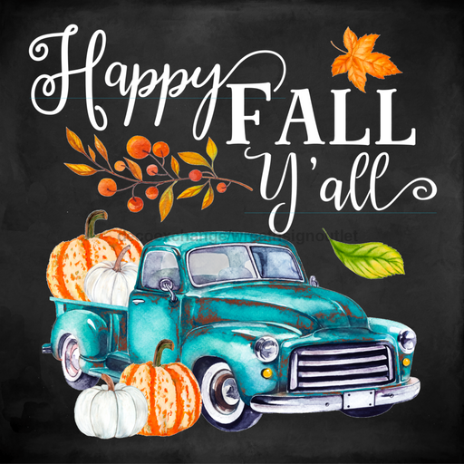 Wreath Sign, Fall Chalkboard Sign, Truck Sign, 10"x10" Metal Sign DECOE-783, Sign For Wreath, DecoExchange - DecoExchange