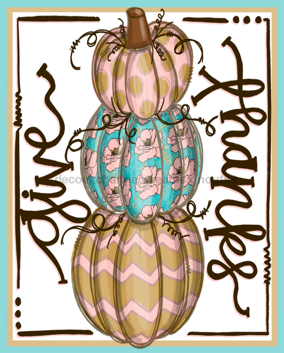 Wreath Sign, Fall Sign, Give Thanks Sign, 8"x10" Metal Sign DECOE-931, DecoExchange, Sign For Wreaths - DecoExchange