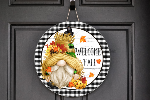 Wreath Sign, Fall Sign, Gnome Sign, DECOE-2030, Sign For Wreath, DecoExchange - DecoExchange®