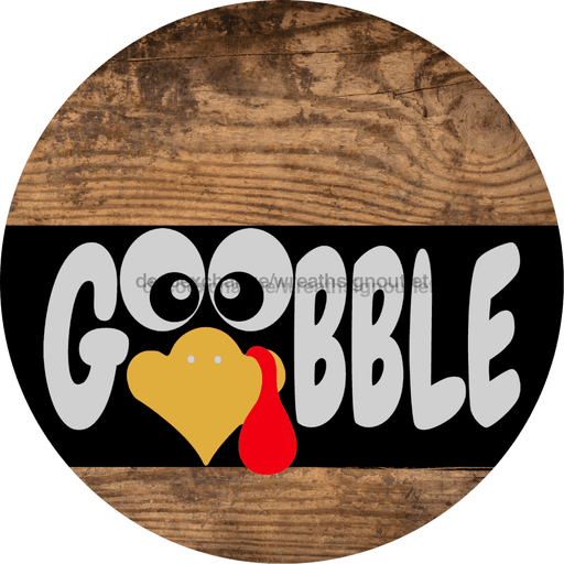 Wreath Sign Fall Gobble Decoe-2331 For Round 12 metal