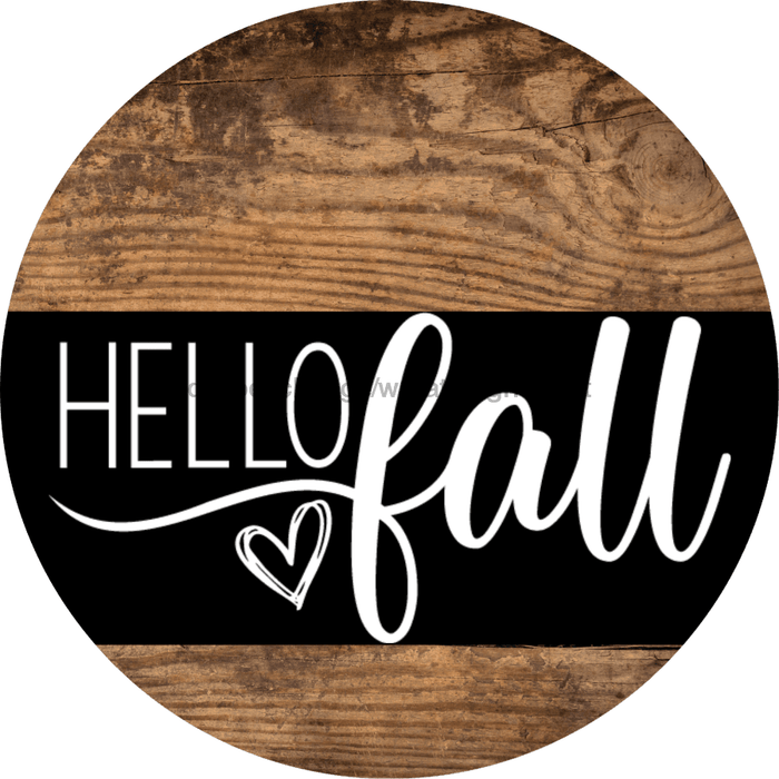 Wreath Sign Fall Hello Decoe-2340 For Round 12 metal