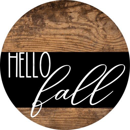 Wreath Sign Fall Hello Decoe-2342 For Round 18 Wood