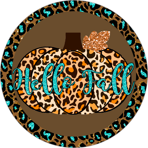 Wreath Sign, Fall Sign, Pumpkin Sign, 10" Round Metal Sign DECOE-668, DecoExchange, Sign For Wreath - DecoExchange