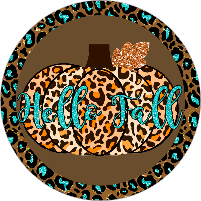 Wreath Sign, Fall Sign, Pumpkin Sign, 10" Round Metal Sign DECOE-668, DecoExchange, Sign For Wreath - DecoExchange