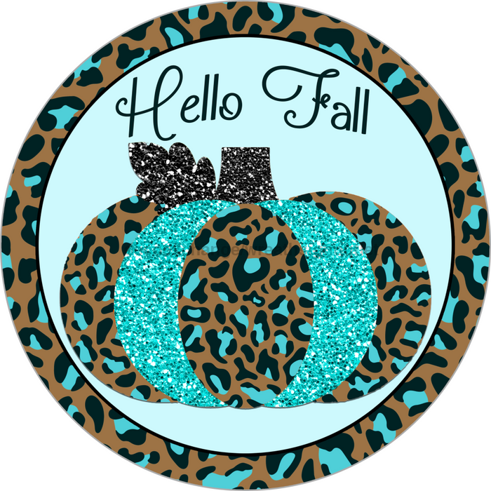 Wreath Sign, Fall Sign, Pumpkin Sign, 12" Round Metal Sign DECOE-666, DecoExchange, Sign For Wreath - DecoExchange