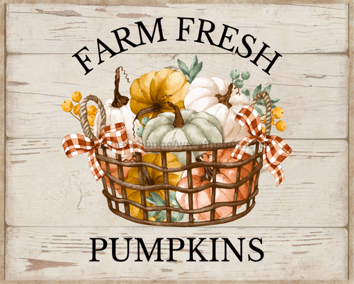 Wreath Sign, Farm Fresh Pumpkins, Fall Sign, 8"x10" Metal Sign DECOE-743, DecoExchange, Sign For Wreaths - DecoExchange