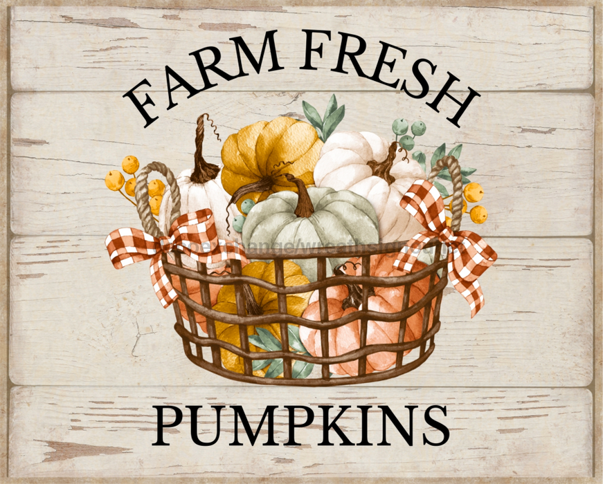 Wreath Sign, Farm Fresh Pumpkins, Fall Sign, 8"x10" Metal Sign DECOE-743, DecoExchange, Sign For Wreaths - DecoExchange
