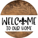 Wreath Sign Fleur De Lis Welcome Louisiana Decoe-2352 For Round 12 metal