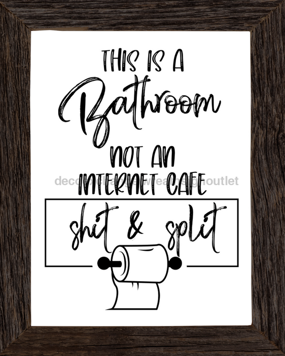 Wreath Sign, Funny Bathroom Sign, Internet Cafe Sign, 8x10" Metal Sign DECOE-813, Sign For Wreath, DecoExchange - DecoExchange