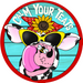 Wreath Sign, Funny Cow Sign, Calm Your Teets, 10" Round Metal Sign CR-047, DecoExchange, Sign For Wreath - DecoExchange
