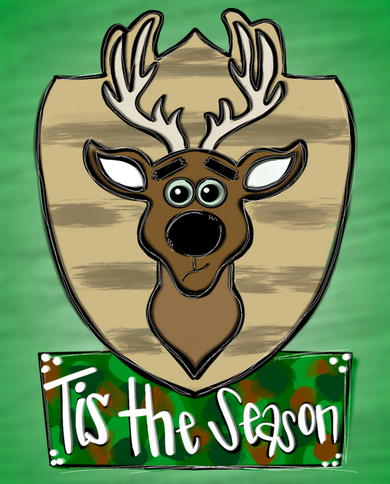 Wreath Sign, Funny Hunting Sign, Tis The Season, Deer Sign, 8x10", Metal Sign, TH-016, Sign For Wreath, DecoExchange - DecoExchange