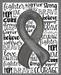 Wreath Sign, Gray Awareness Sign, Brain Cancer, 8x10" Metal Sign DECOE-892, Sign For Wreath, DecoExchange - DecoExchange