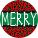 Wreath Sign, Green Leopard Trees, Merry Christmas Sign, 18" Wood Round,  Sign, DECOE-560, DecoExchange, Sign For Wreath