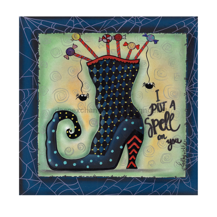 Wreath Sign, Halloween Boot Metal Sign 10"x10" DECOE-059 - DecoExchange ExclusiveDecoExchange, Sign For Wreath - DecoExchange