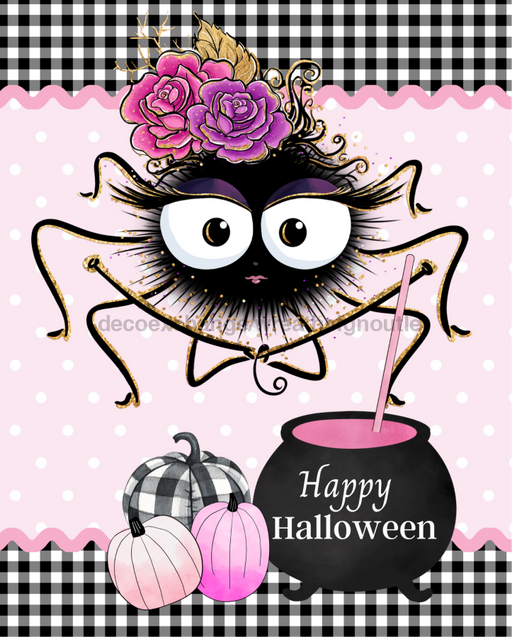 Wreath Sign, Halloween Sign, Cute Spider Sign, 8"x10" Metal Sign, DECOE-2068, Sign For Wreath, DecoExchange - DecoExchange®