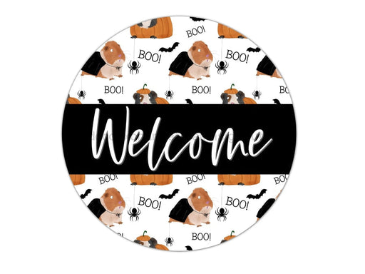 Wreath Sign Halloween Door Hanger Guinea Pig Decoe-2408 For Round 18 Wood