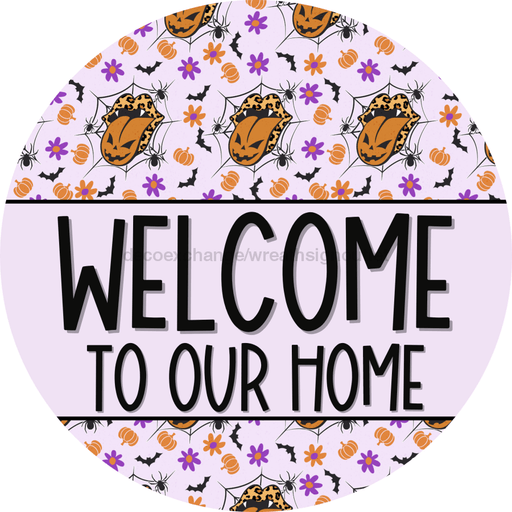 Wreath Sign Halloween Door Hanger Lips Boo Decoe-2386 For Round 18 Wood