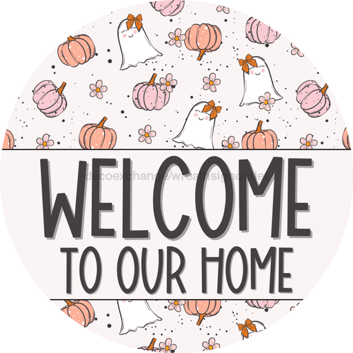 Wreath Sign Halloween Door Hanger Vintage Decoe-2394 For Round 18 Wood