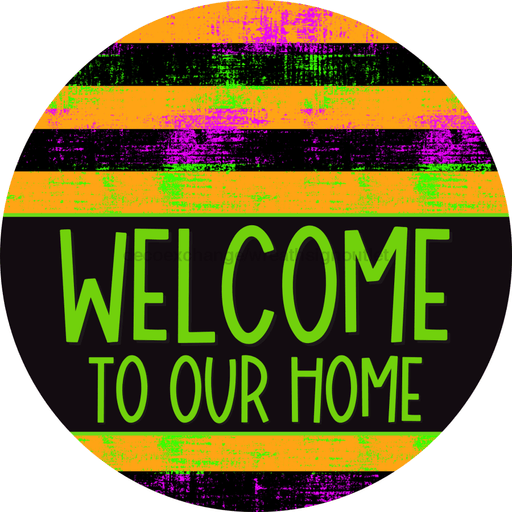 Wreath Sign Halloween Door Hanger Welcome Decoe-2372 For Round 18 Wood