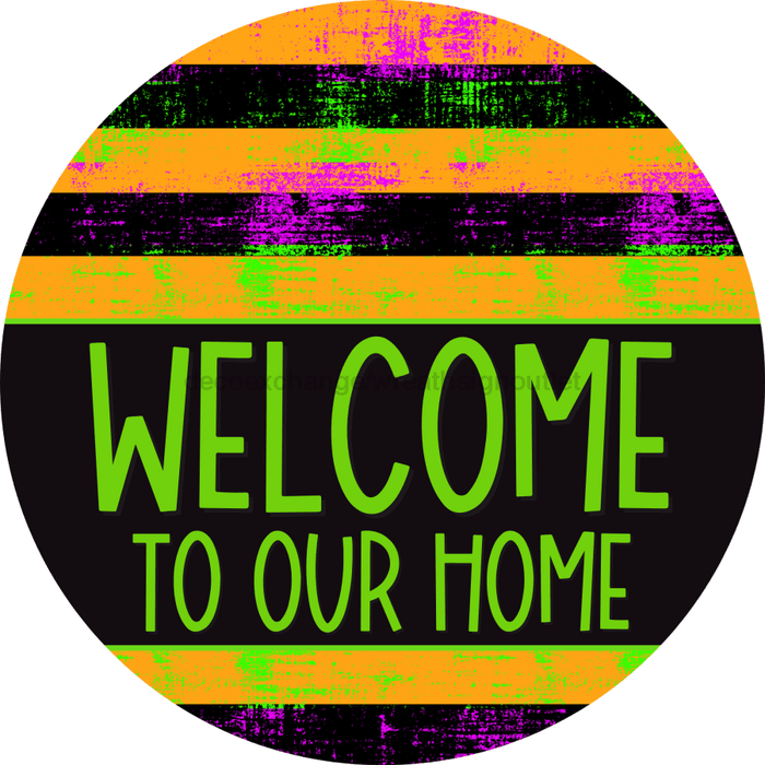 Wreath Sign Halloween Door Hanger Welcome Decoe-2372 For Round 18 Wood