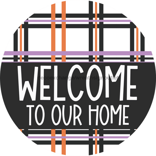 Wreath Sign Halloween Door Hanger Welcome Decoe-2402 For Round 18 Wood