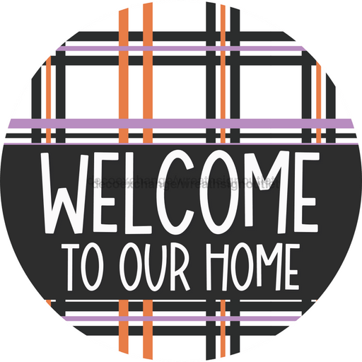 Wreath Sign Halloween Door Hanger Welcome Decoe-2402 For Round 18 Wood
