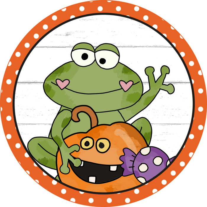 Wreath Sign, Halloween Sign, Frog Sign, Frog Sign, DECOE-2028, Sign For Wreath, DecoExchange - DecoExchange®