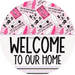 Wreath Sign Halloween Wreath Sign Funny Welcome Wednesday We Wear Pink Decoe-2392 For Round 10 Wood