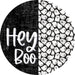 Wreath Sign Halloween Hey Boo Ghost Decoe-2363 For Round 10 Metal