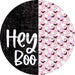 Wreath Sign Halloween Hey Boo Pink Ghost Decoe-2366 For Round 11.75 Metal