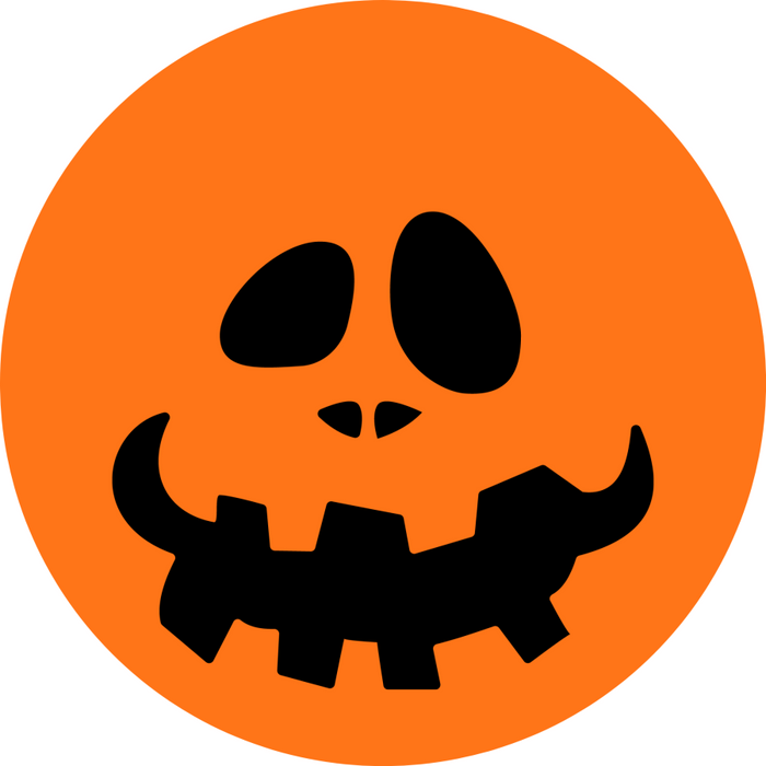 Wreath Sign, Halloween Sign, Jack-O-Lantern Sign, Halloween Face, DECOE-2078, Sign For Wreath, Round Sign, DecoExchange - DecoExchange®